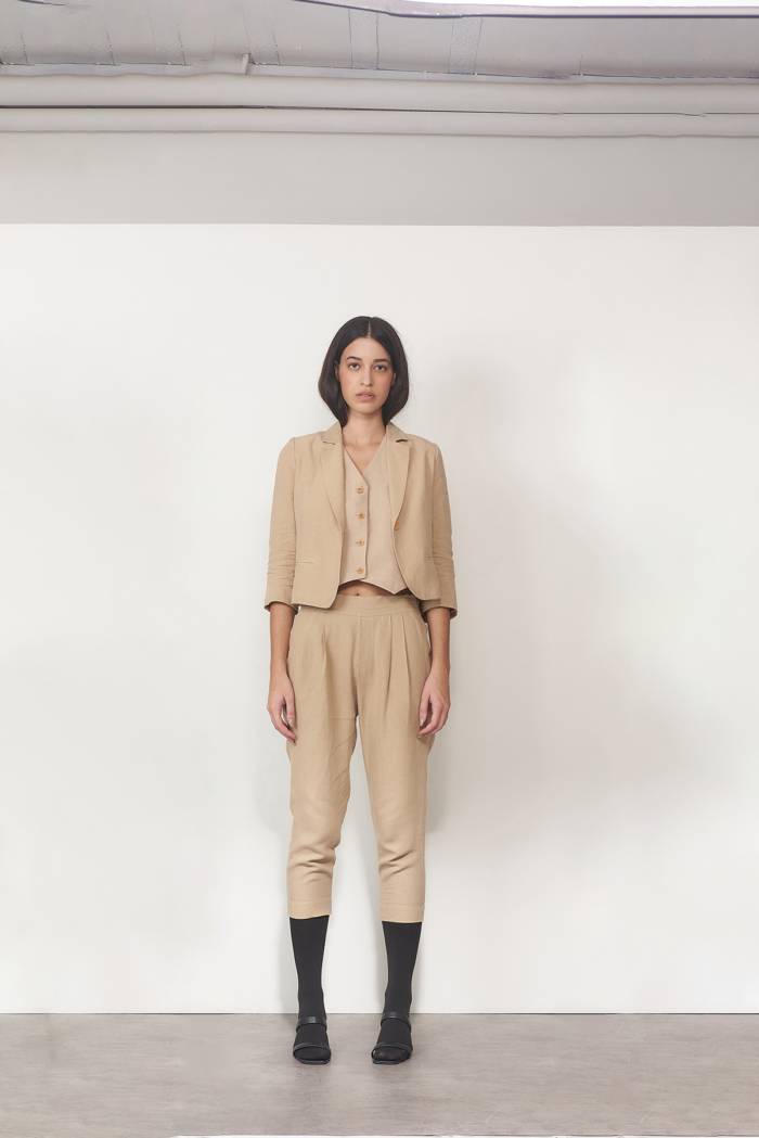 Blazer Noite Estrelada Curto - Linho